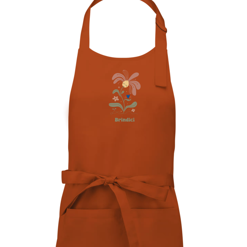 Tablier Fleur Perchée Orange